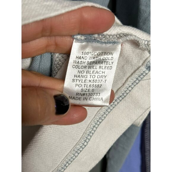 Umgee USA Women's Small Color Block 100% Cotton Hooded Drawstring Sweatshirt - Picture 7 of 9